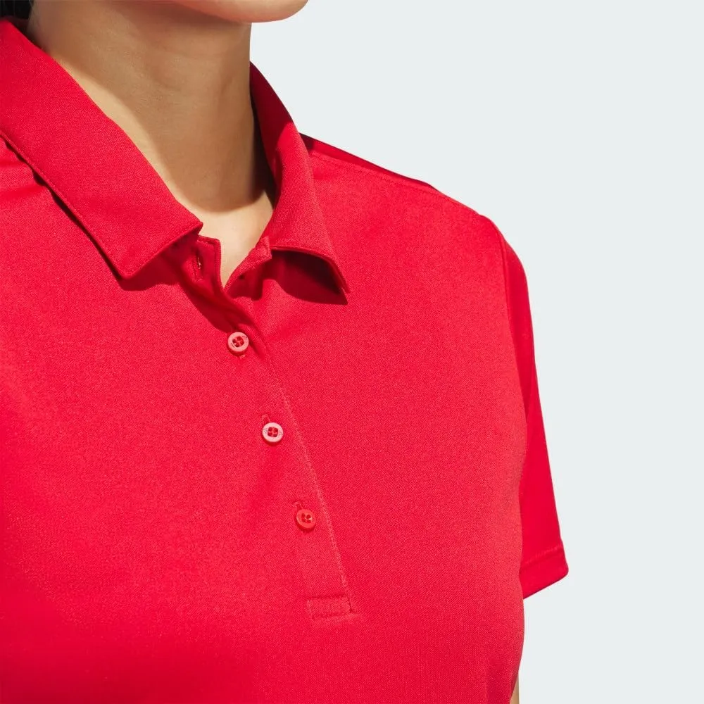 adidas Women's Solid Performance Short Sleeve Polo Shirt