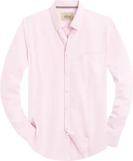 Alimens & Gentle Mens Solid Oxford Shirt Long Sleeve Dress Shirt Work Casual Button Down Shirts with Pocket