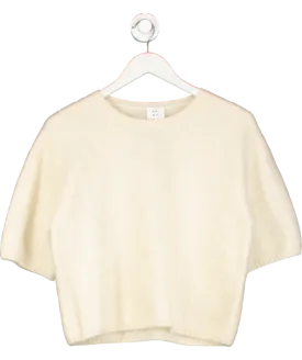 almada label Cream Wool-cashmere Fei T-shirt UK S