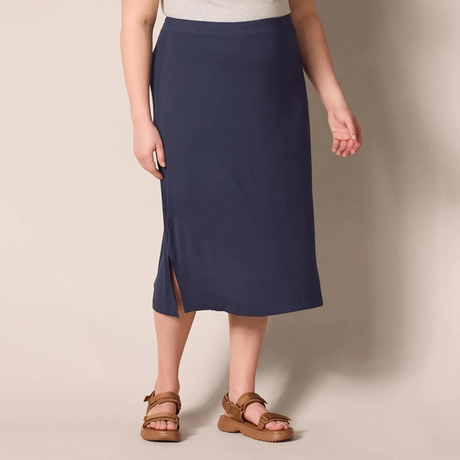 Amazon Essentials Women's Pull-On Knit Midi Skirt (Available in Plus Size)
