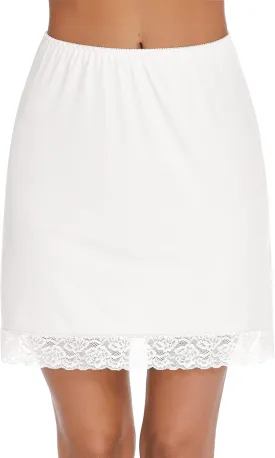 Avidlove Half Slips for Women Underskirt Short Lace Trim Above Knee Half Slip