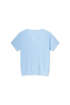 Avy Short Sleeve Sweater - Air Blue