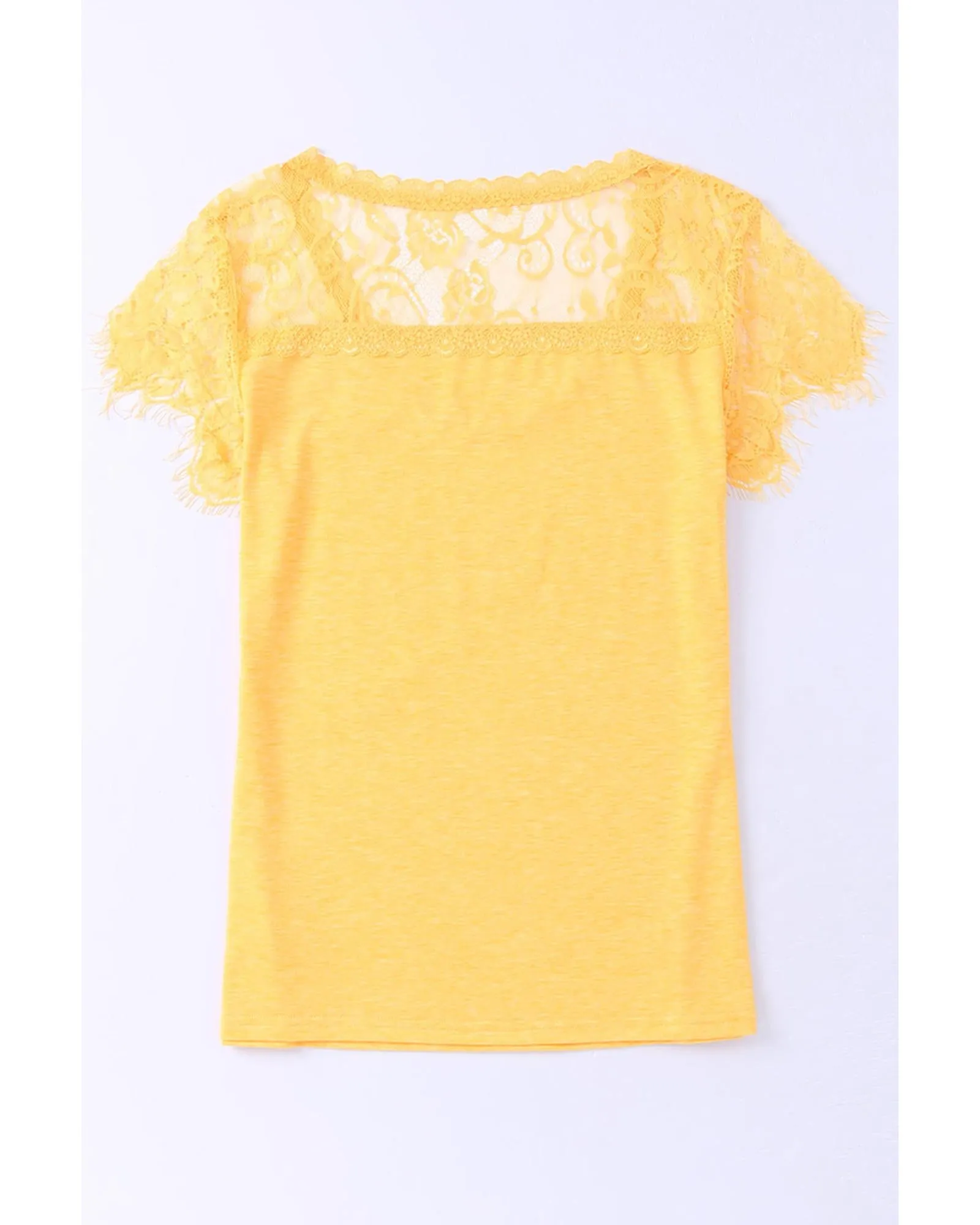 Azura Exchange Lace Crochet Short Sleeve T-Shirt - S