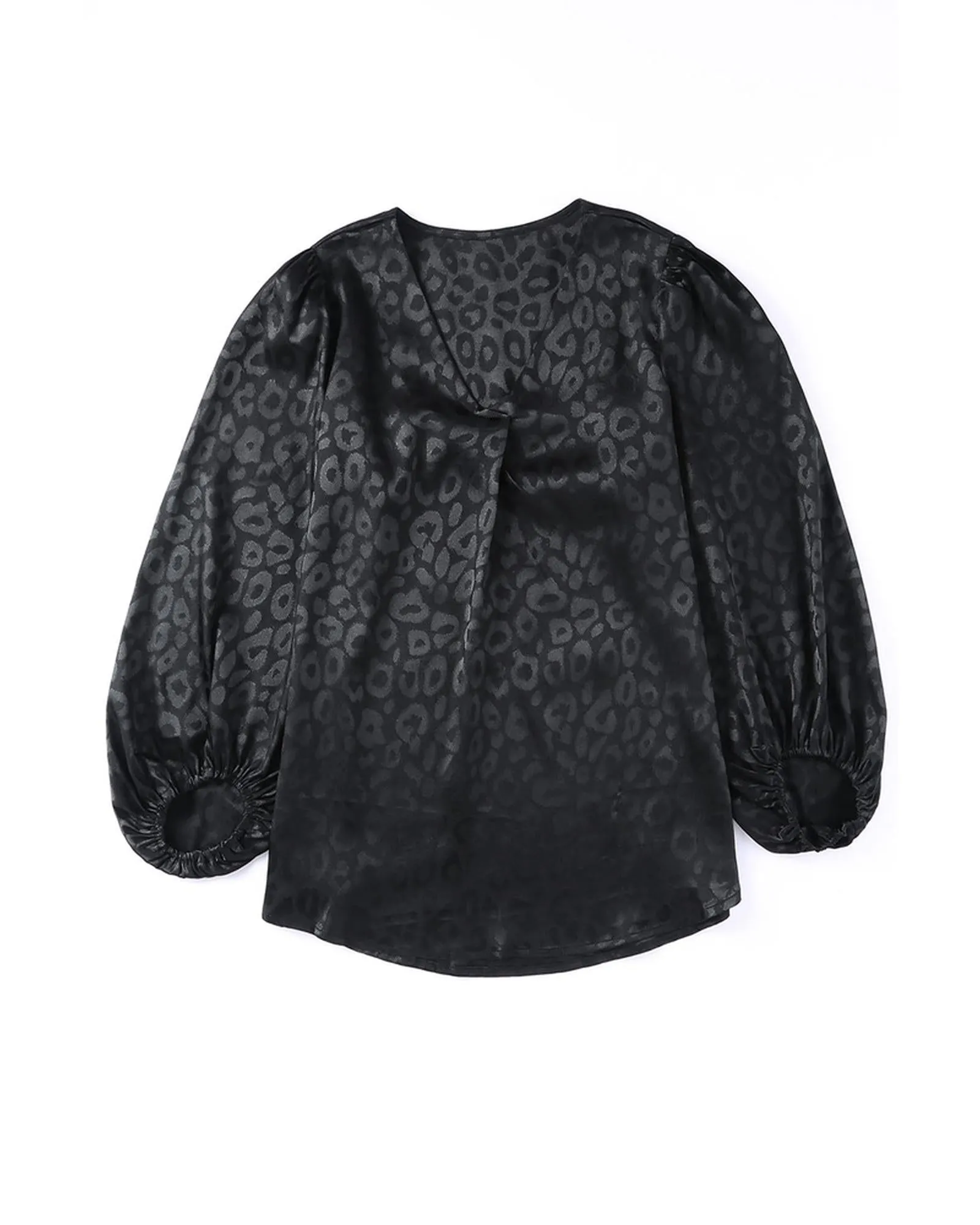 Azura Exchange Leopard Pattern V Neck Blouse - L