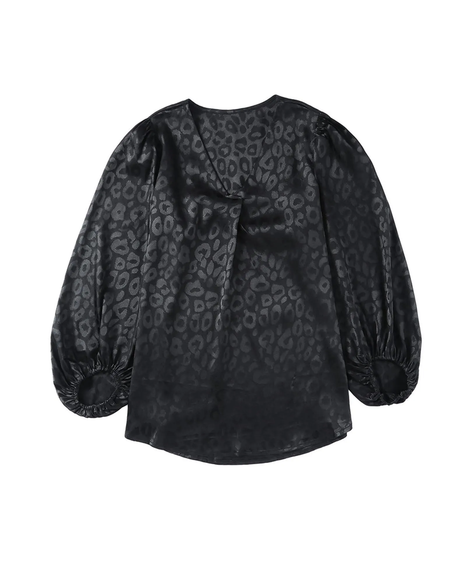 Azura Exchange Leopard Pattern V Neck Blouse - L