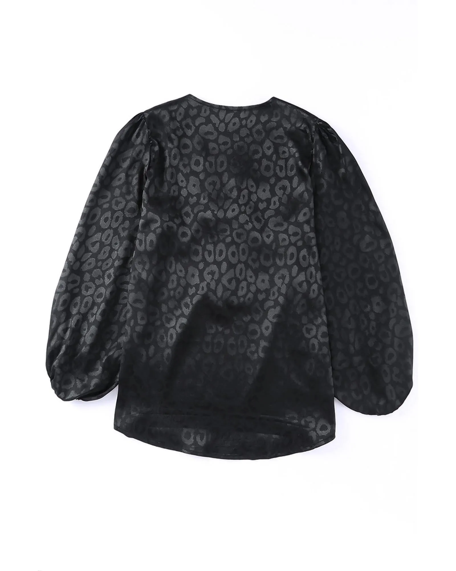 Azura Exchange Leopard Pattern V Neck Blouse - L