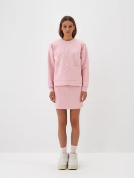 Belinda Pink Snowflake Design Sweatshirt