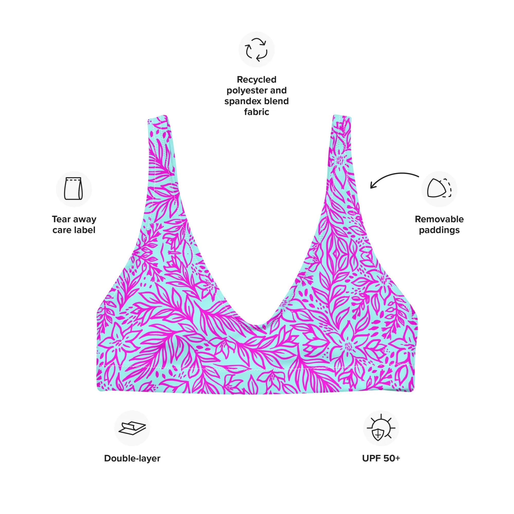 BELLA ECO PADDED BIKINI TOP - LIMITED EDITION ORCHI ISLAND