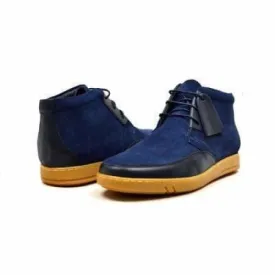 British Walkers Birmingham Bally Style Men's Navy Blue Suede High Tops