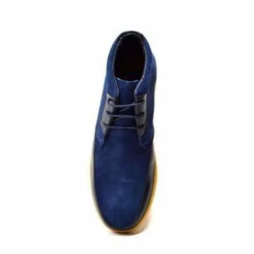 British Walkers Birmingham Bally Style Men's Navy Blue Suede High Tops