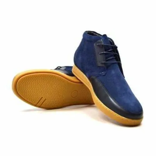 British Walkers Birmingham Bally Style Men's Navy Blue Suede High Tops