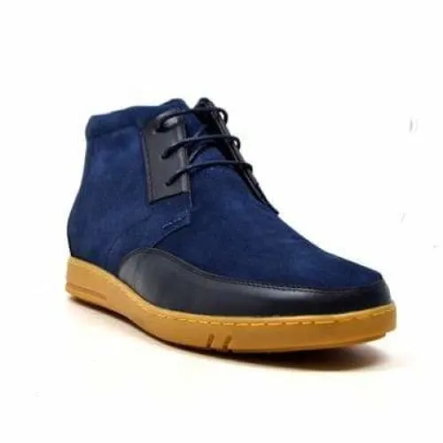 British Walkers Birmingham Bally Style Men's Navy Blue Suede High Tops