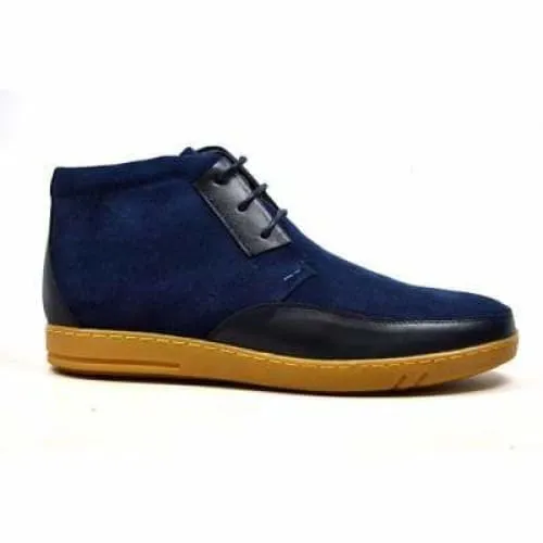 British Walkers Birmingham Bally Style Men's Navy Blue Suede High Tops