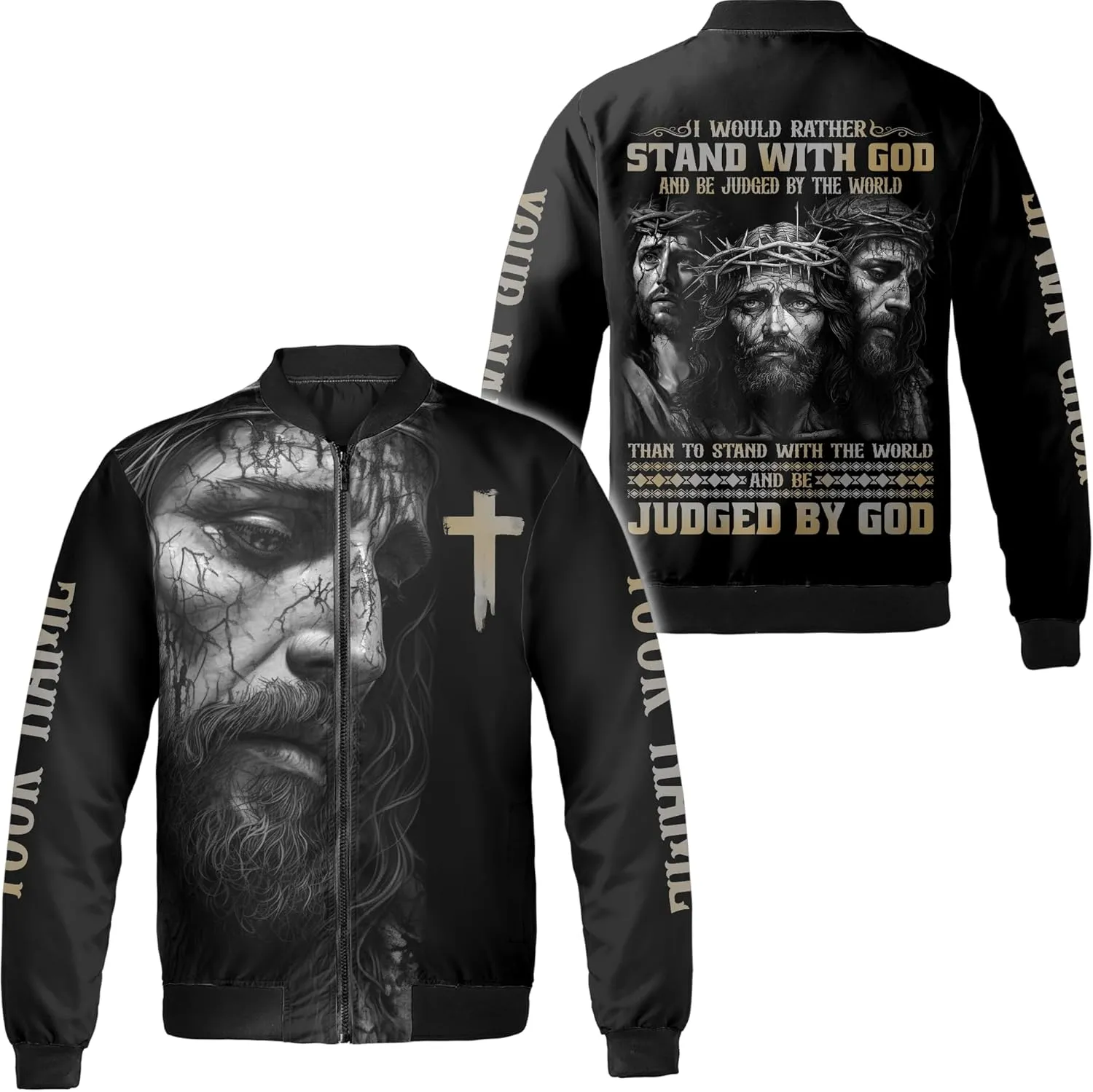 Camelliaa Shop Personalized Jesus Bomber Jacket S-5XL, Christian Bomber Jacket Men/Women, jesus bomber jacket