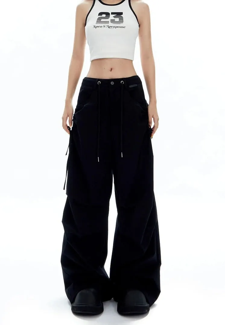 Cargo Jogger Pants with Side Pockets and Drawstrings