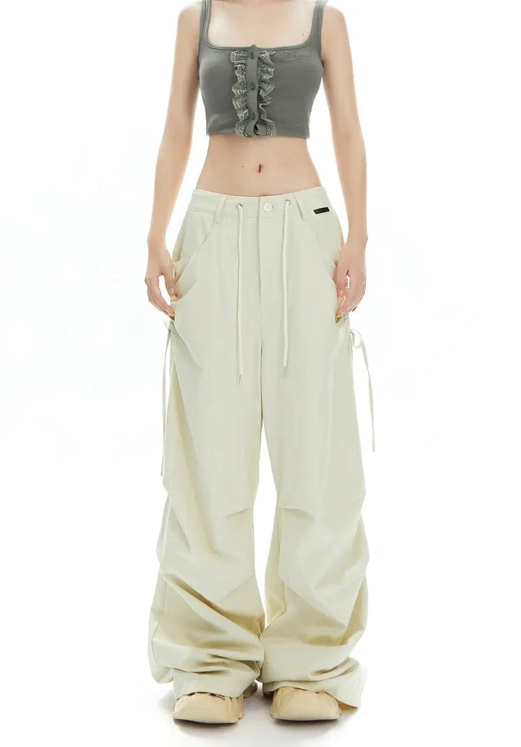 Cargo Jogger Pants with Side Pockets and Drawstrings