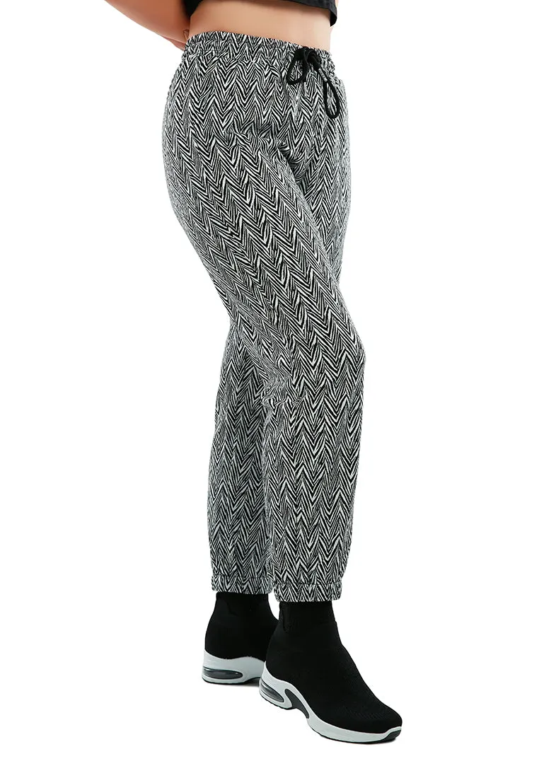 chevron patterned jogger pants