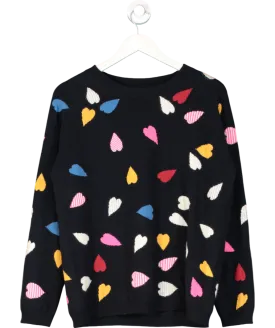 Chinti And Parker Blue Cashmere Hearts Sweater UK L