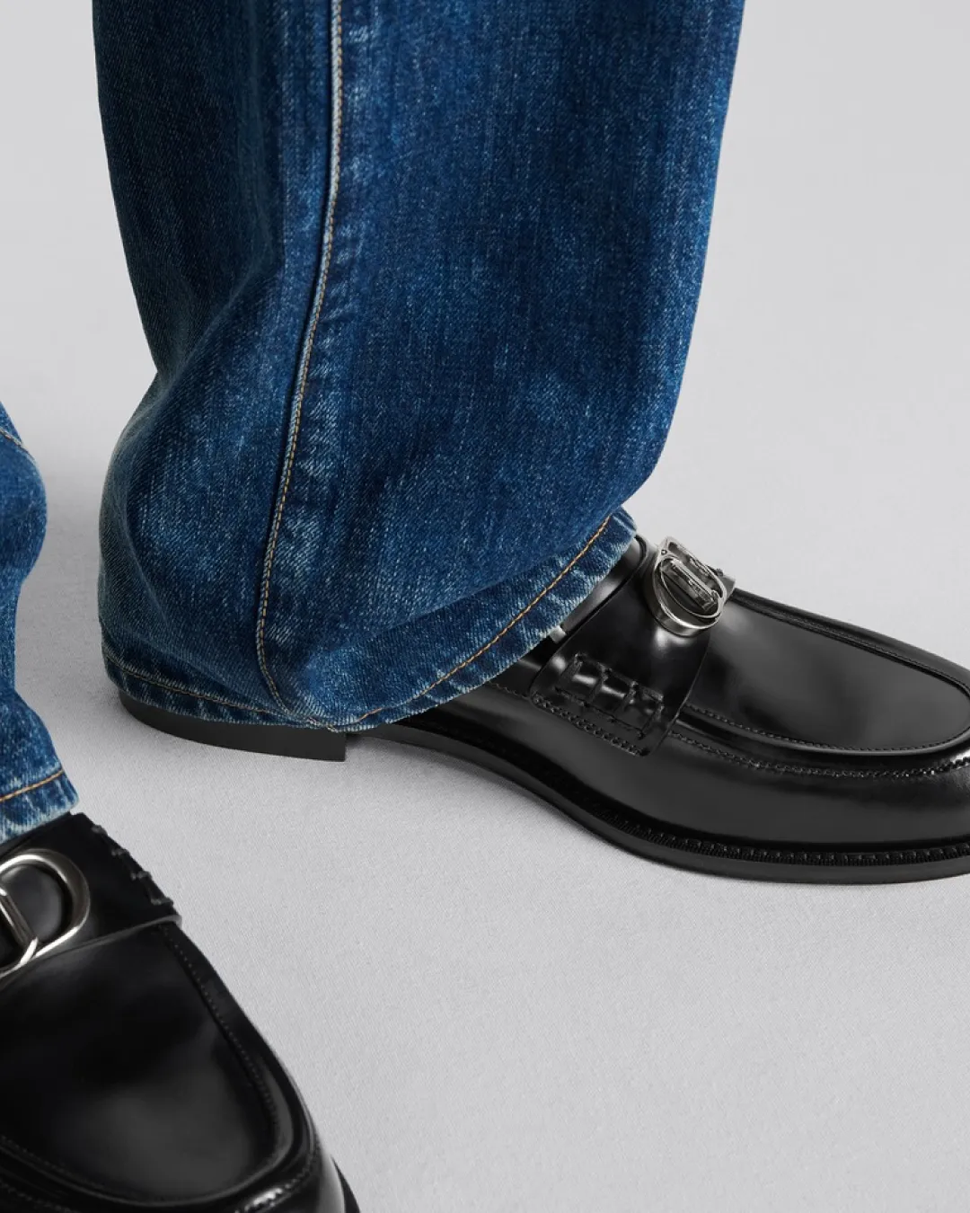 Christian Dior Black Polished Calfskin Granville Loafer