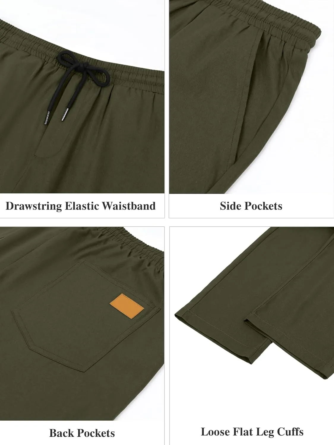 Comdecevis Mens Casual Pants Drawstring Joggers Sweatpants with Pockets Loose Fit Cargo Pants
