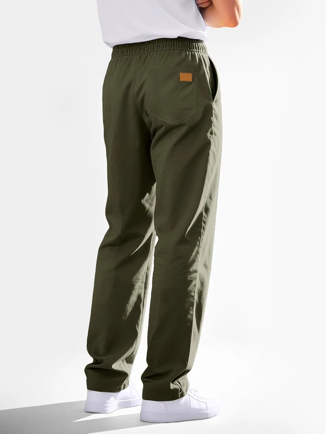 Comdecevis Mens Casual Pants Drawstring Joggers Sweatpants with Pockets Loose Fit Cargo Pants