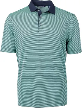 Cutter & Buck Virtue Eco Pique Micro Stripe Recycled Mens Polo