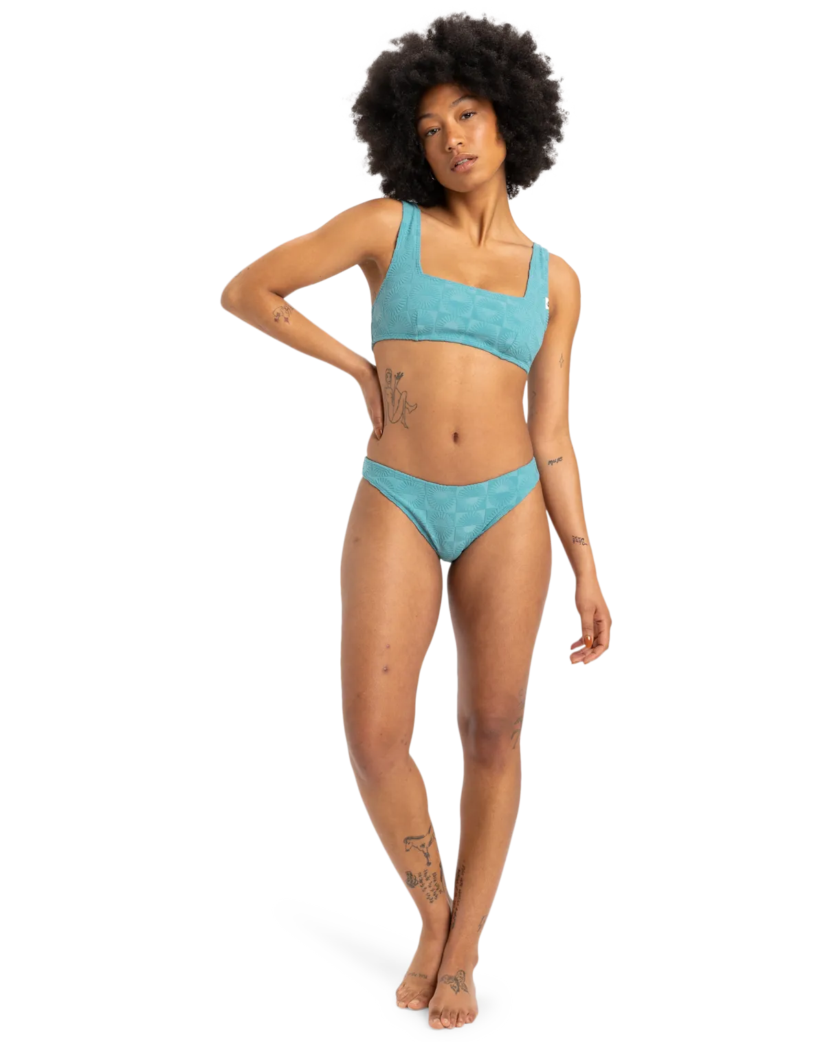 Dark Roy Cheeky Bikini Bottoms in Brittany Blue