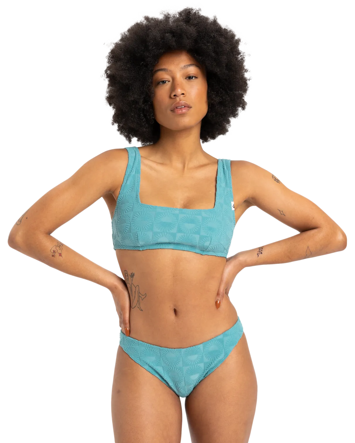 Dark Roy Cheeky Bikini Bottoms in Brittany Blue