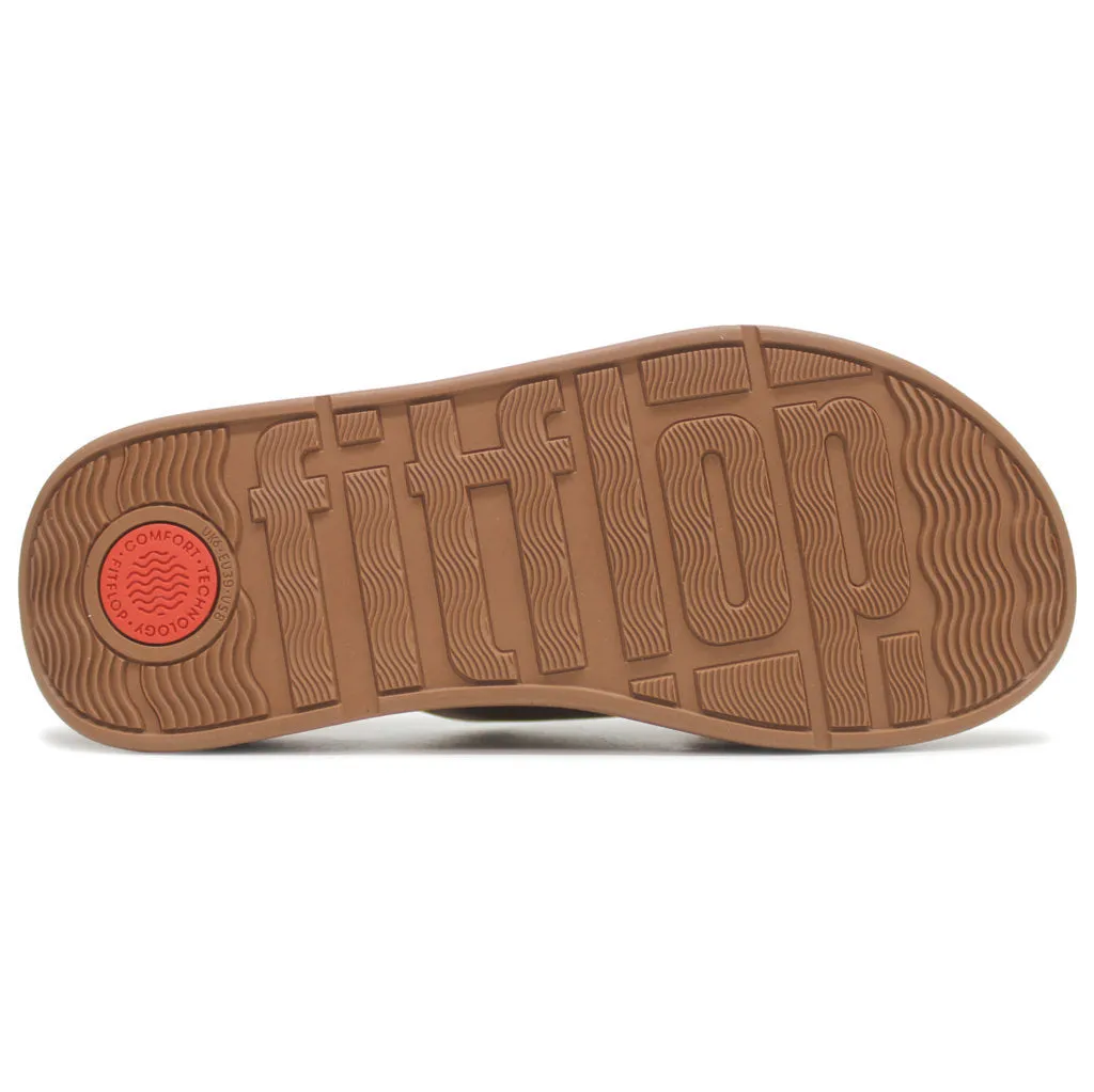 FitFlop F Mode Leather Flatform Cross Leather Women's Slides Sandals
