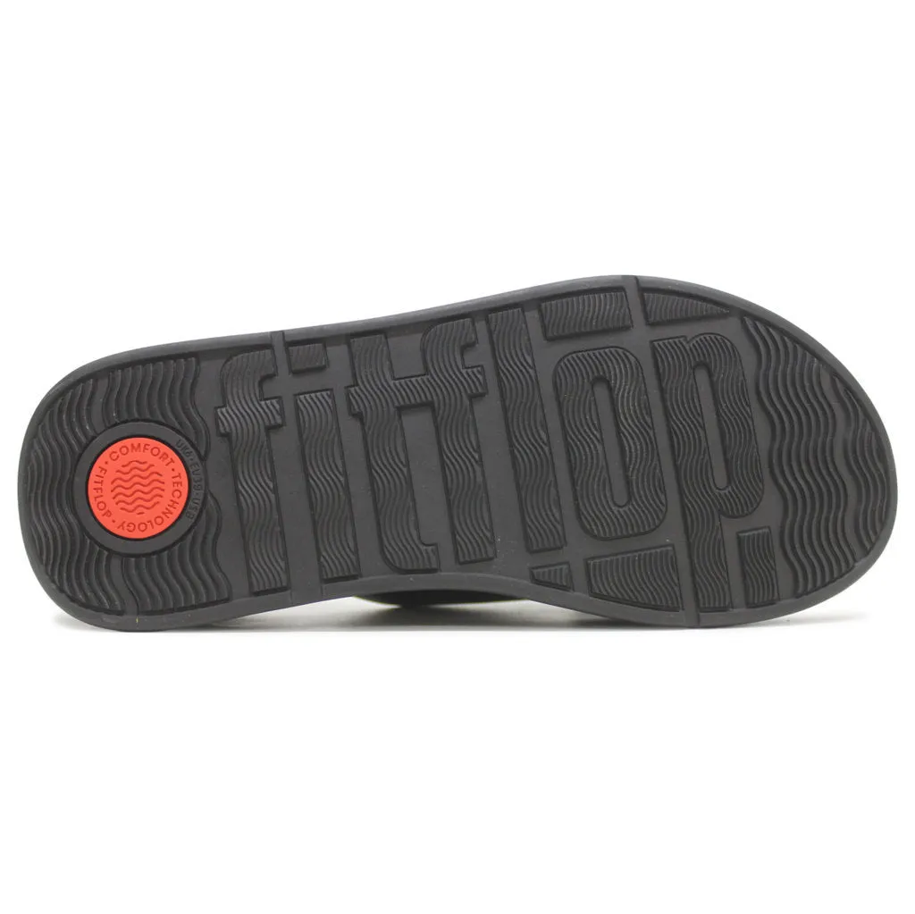 FitFlop F Mode Leather Flatform Cross Leather Women's Slides Sandals