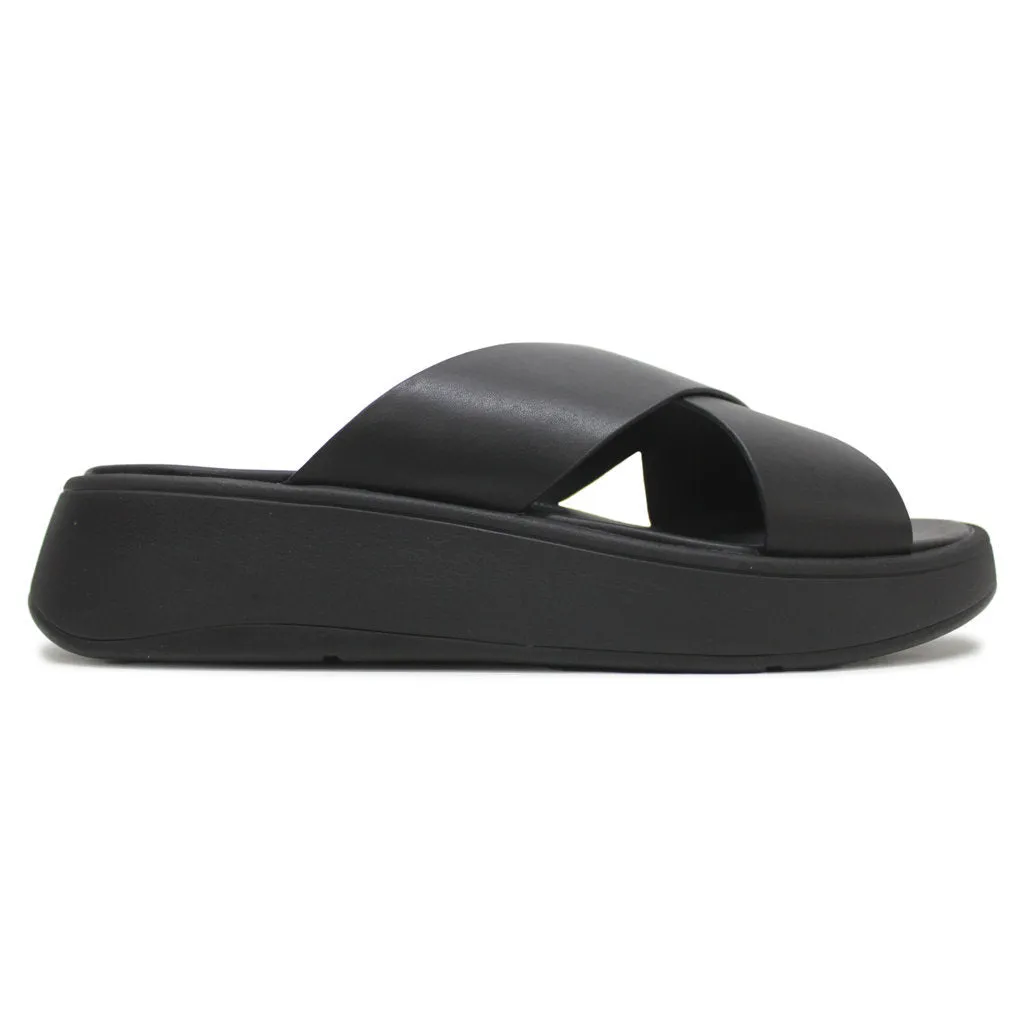 FitFlop F Mode Leather Flatform Cross Leather Women's Slides Sandals
