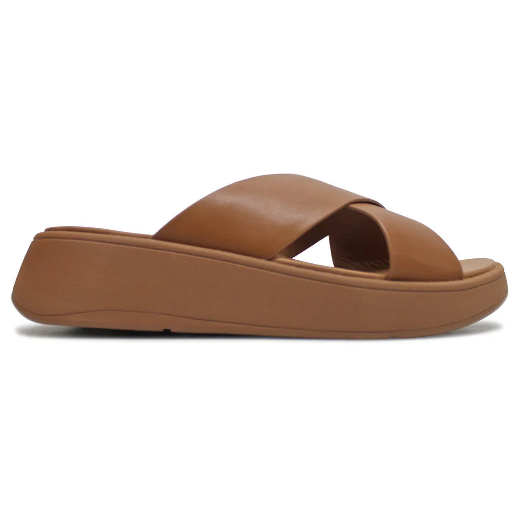 FitFlop F Mode Leather Flatform Cross Leather Women's Slides Sandals