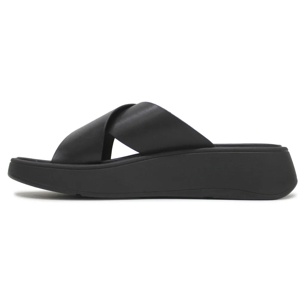 FitFlop F Mode Leather Flatform Cross Leather Women's Slides Sandals
