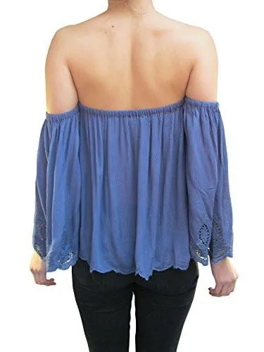 Free Spirit Off Shoulder Embroidered Top