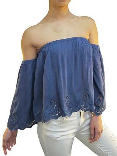 Free Spirit Off Shoulder Embroidered Top