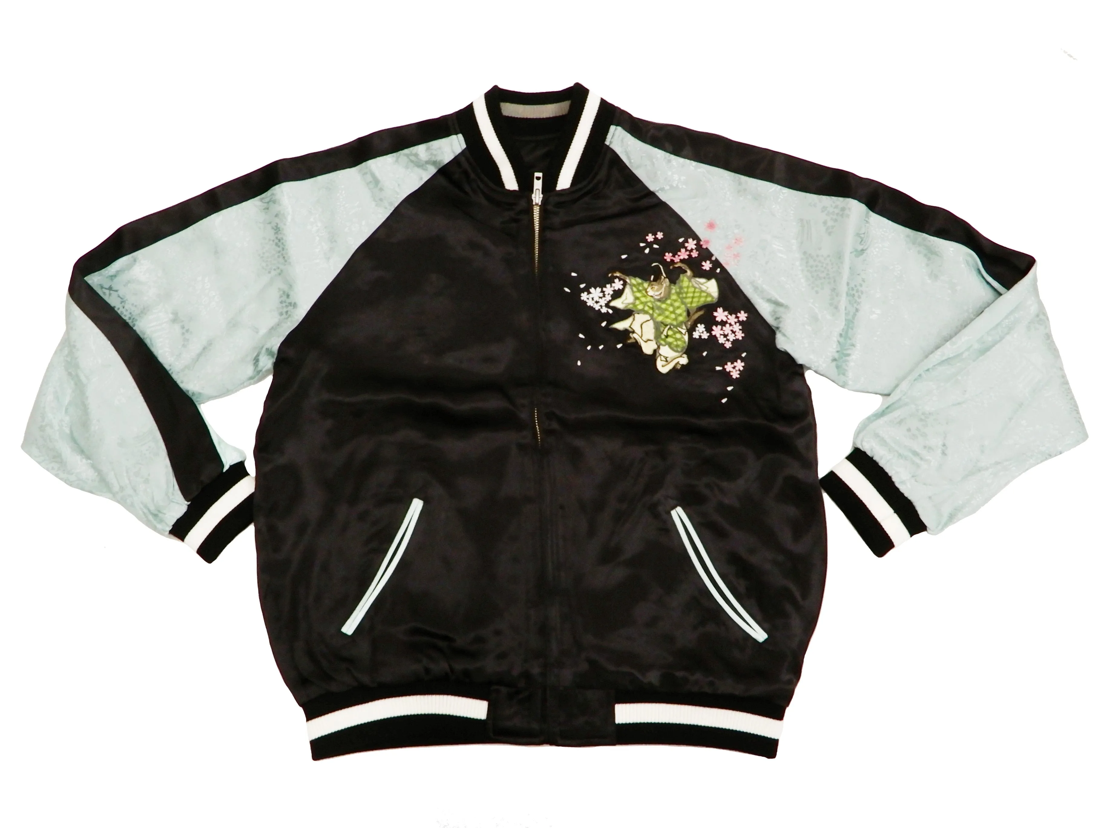Hanatabi Gakudan Men's Japanese Souvenir Jacket Japanese Cat Art Sukajan SSJ-703
