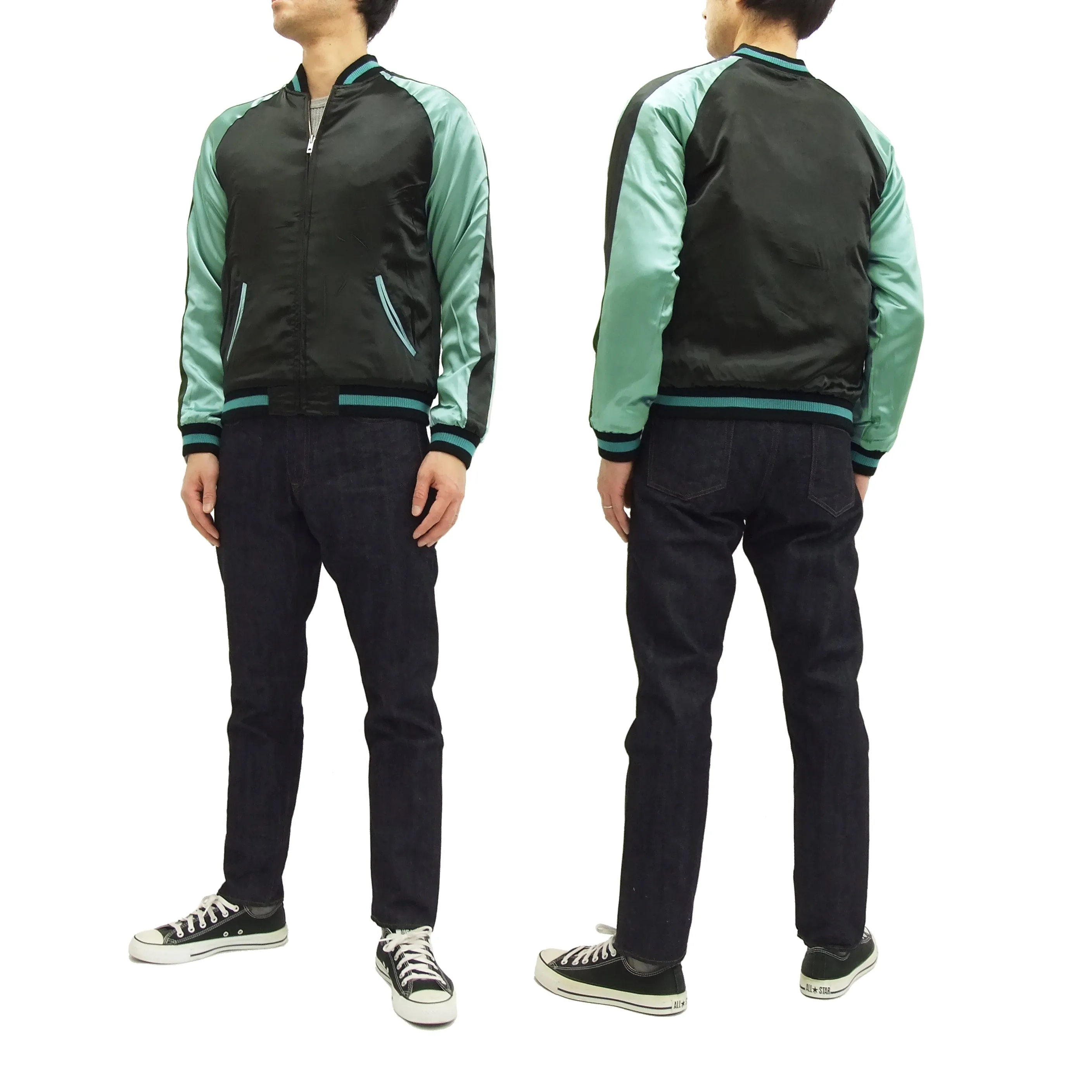 Hanatabi Gakudan Men's Japanese Souvenir Jacket Japanese Sumo Wrestling Sukajan Script SSJ-515