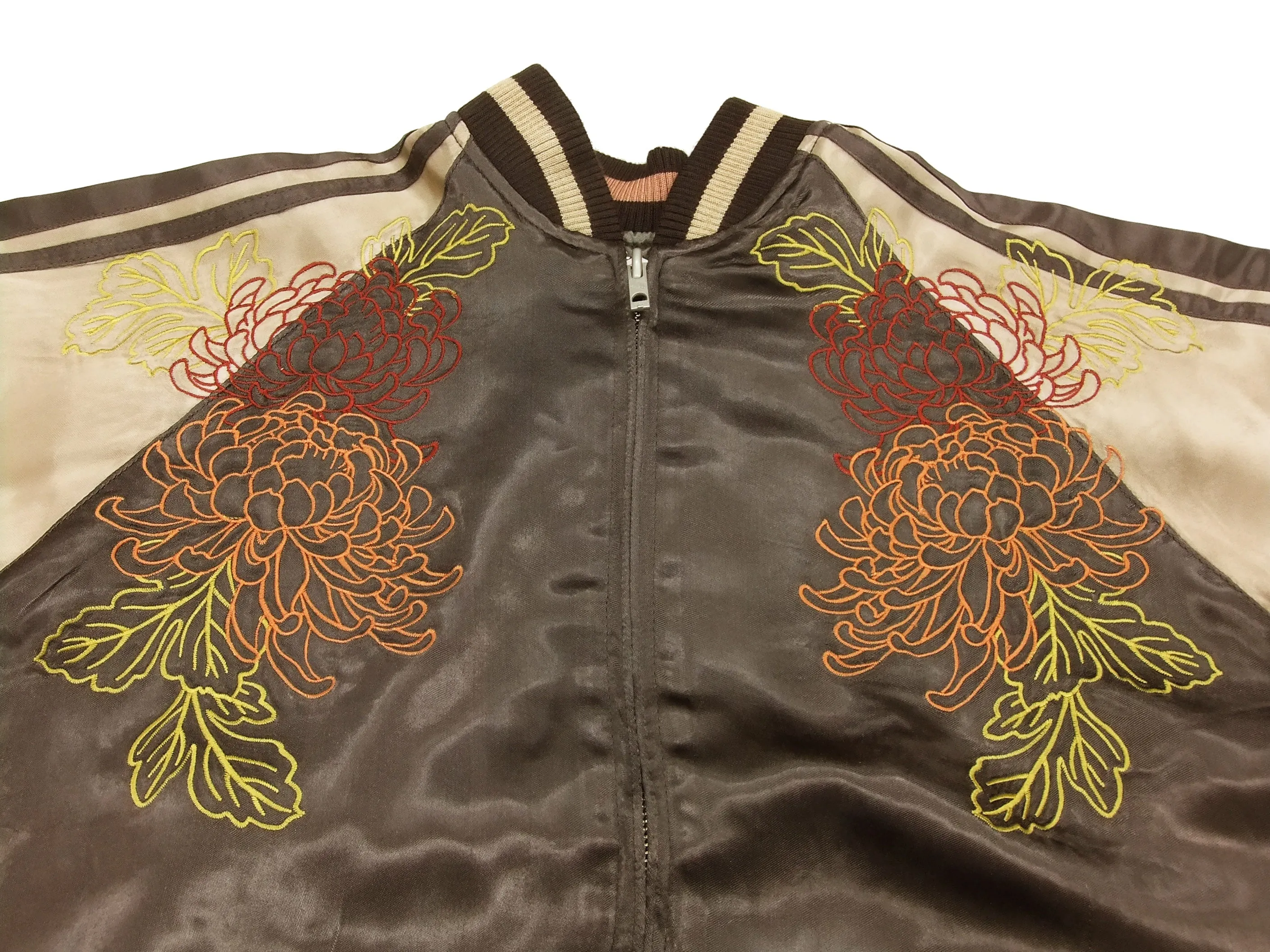 Hanatabi Gakudan Men's Japanese Souvenir Jacket Japanese Ukiyo-e Art Sukajan Script SSJ-516