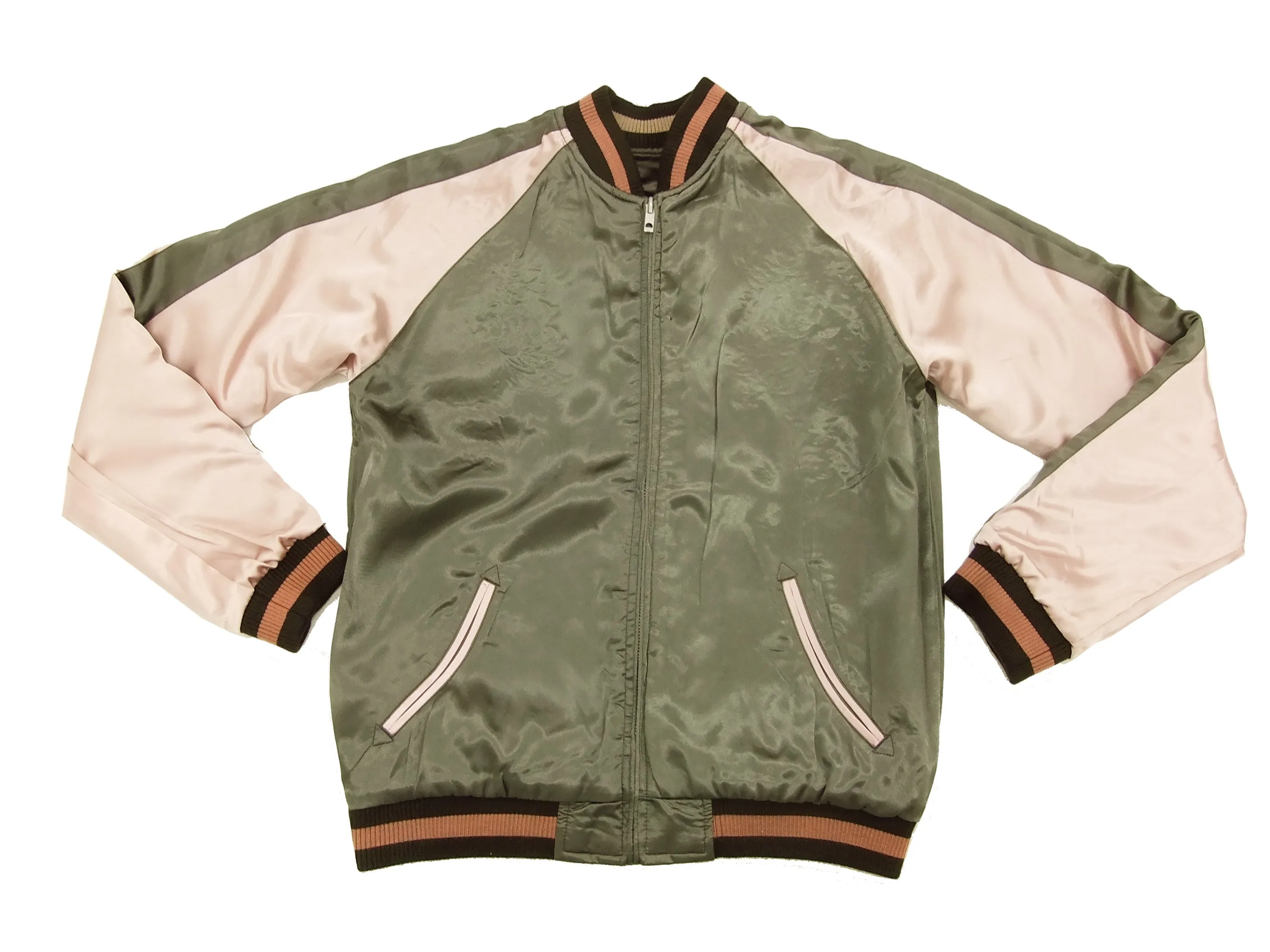 Hanatabi Gakudan Men's Japanese Souvenir Jacket Japanese Ukiyo-e Art Sukajan Script SSJ-516