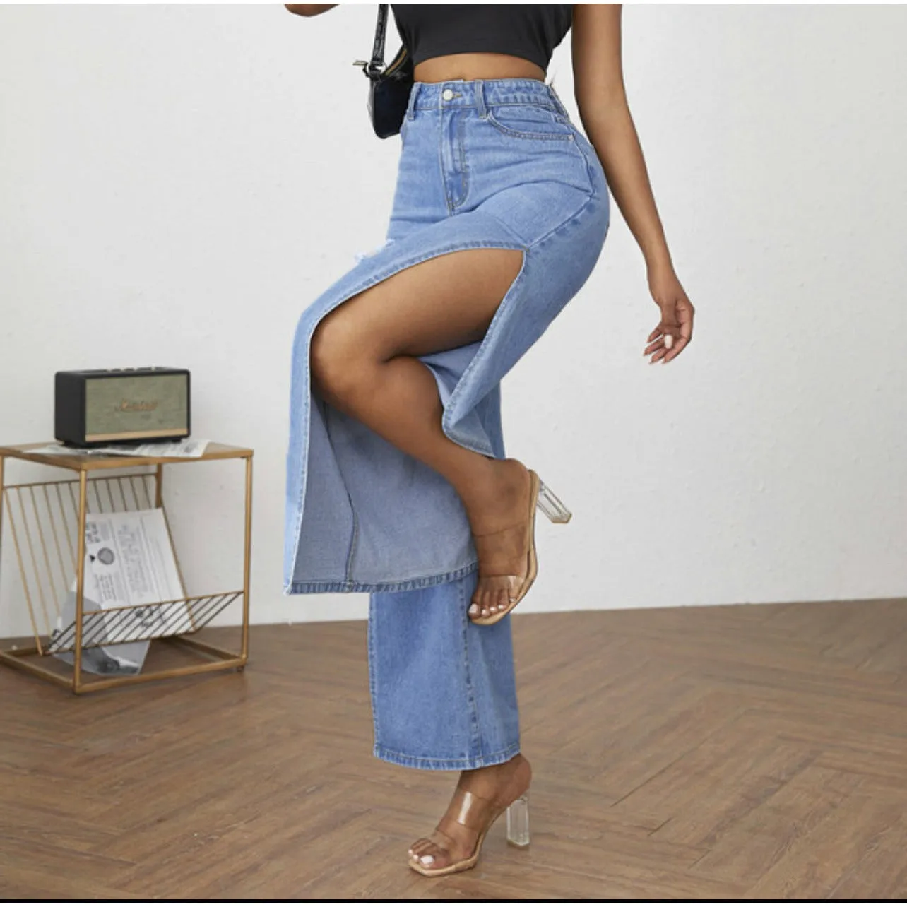 High Split Wide Leg Pants
