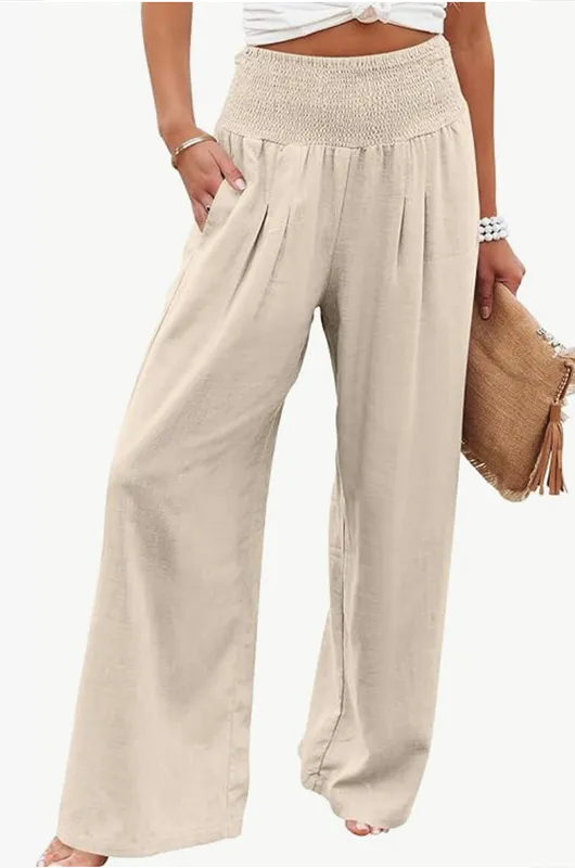 High Waisted Soft Linen Pant