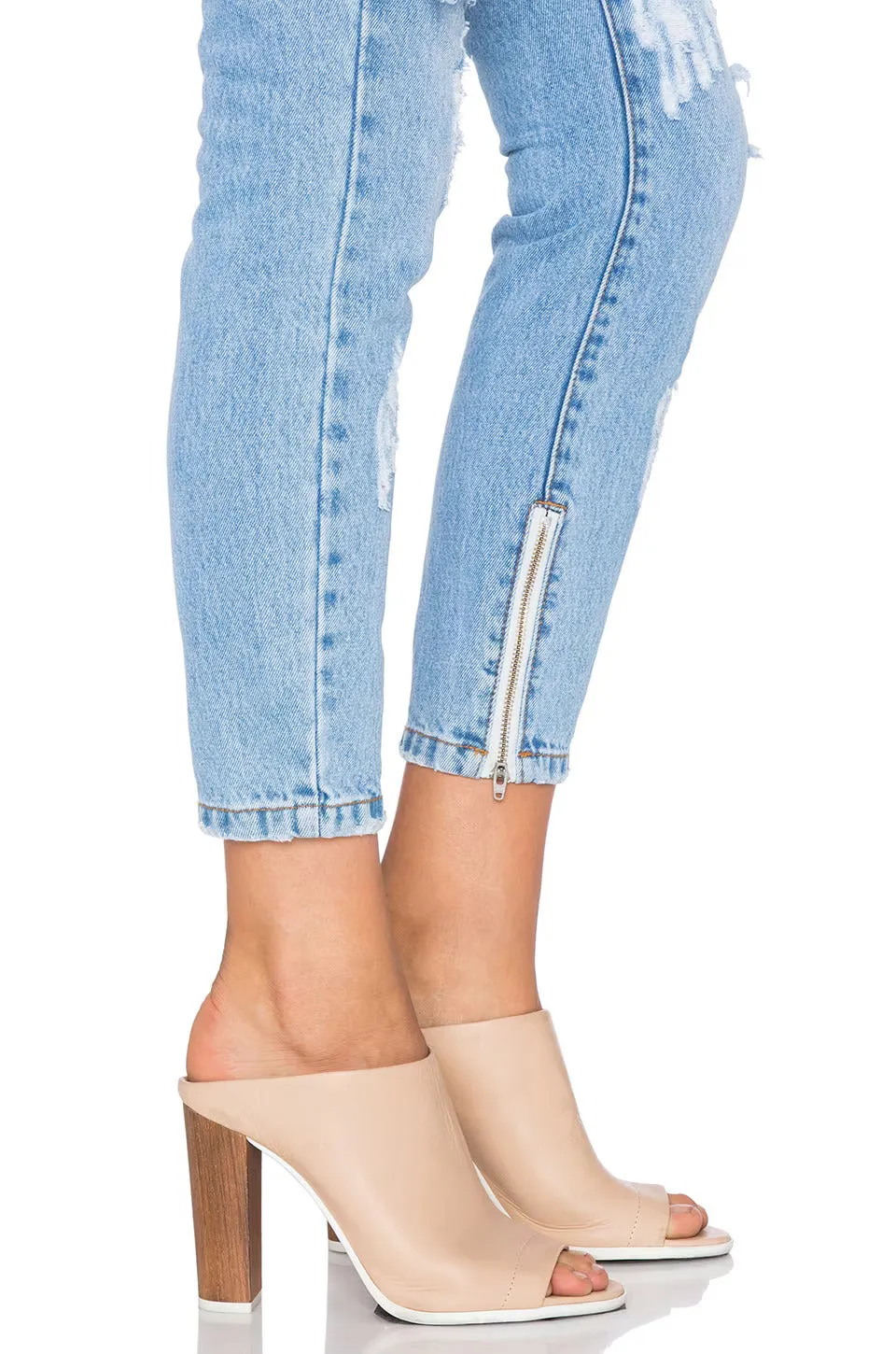 HUSTLER TRASHED FREEBIRDS LOW WAIST JEAN