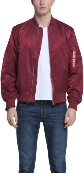 Kinkia Men's Aviator Bomber Jacket Casual Zip Up Flight Lightweight Windbreaker Jackets