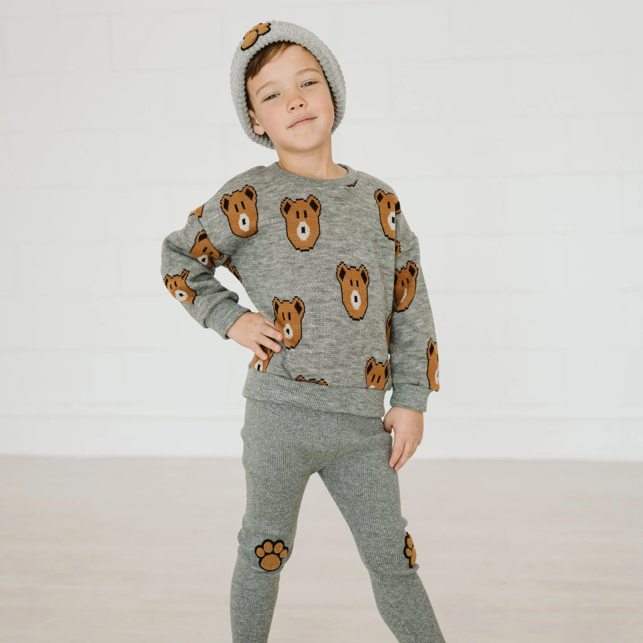 Knit Bear Sweatshirt