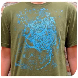 Molecule Flower Seed Of Life Tee Shirt