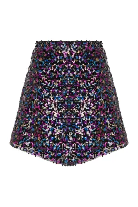 Multicolor Sequined Skirt