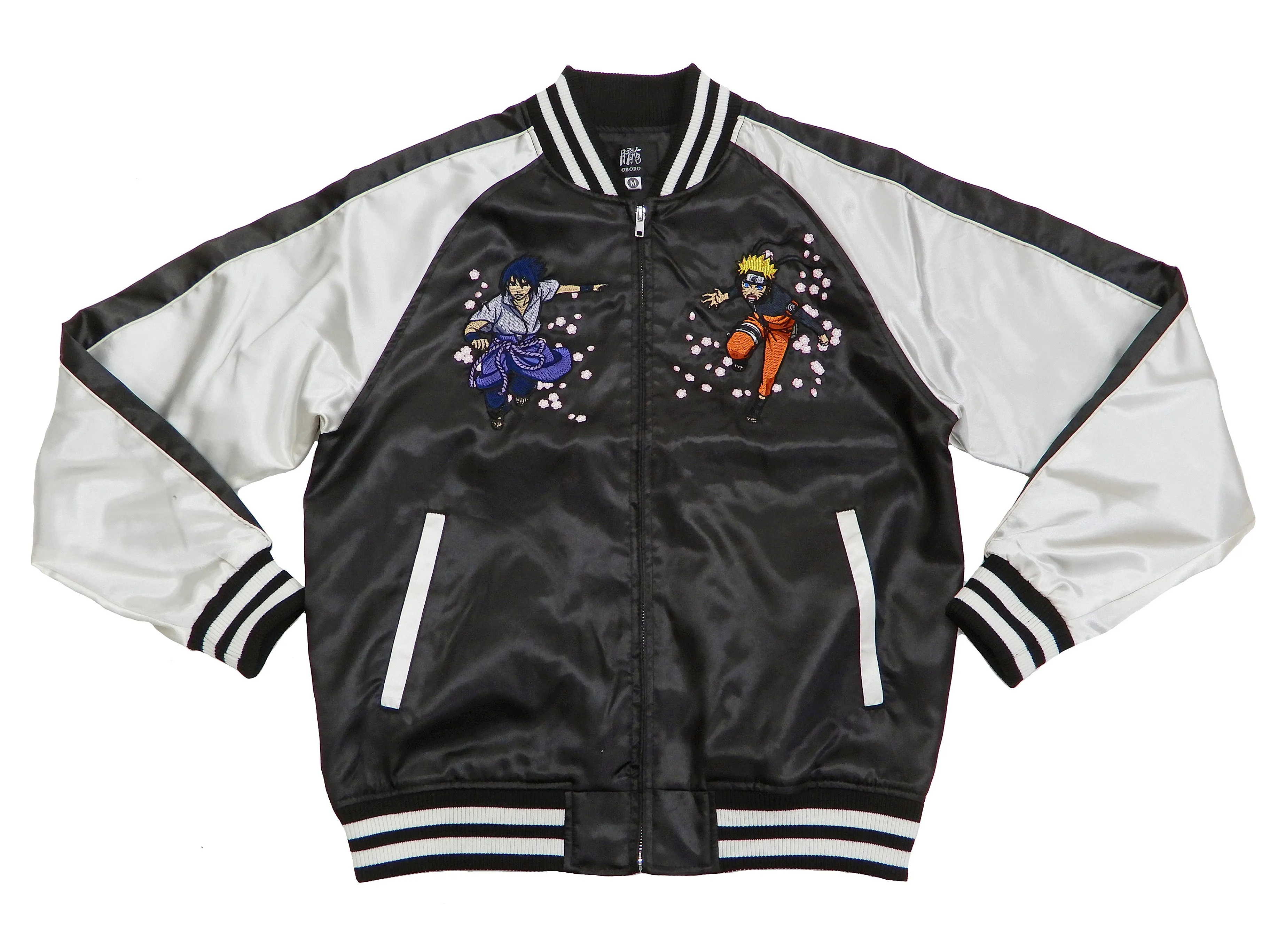 Naruto Jacket Men's Japanese Souvenir Jacket Naruto Shippuden Sukajan 9001823 Black/Off