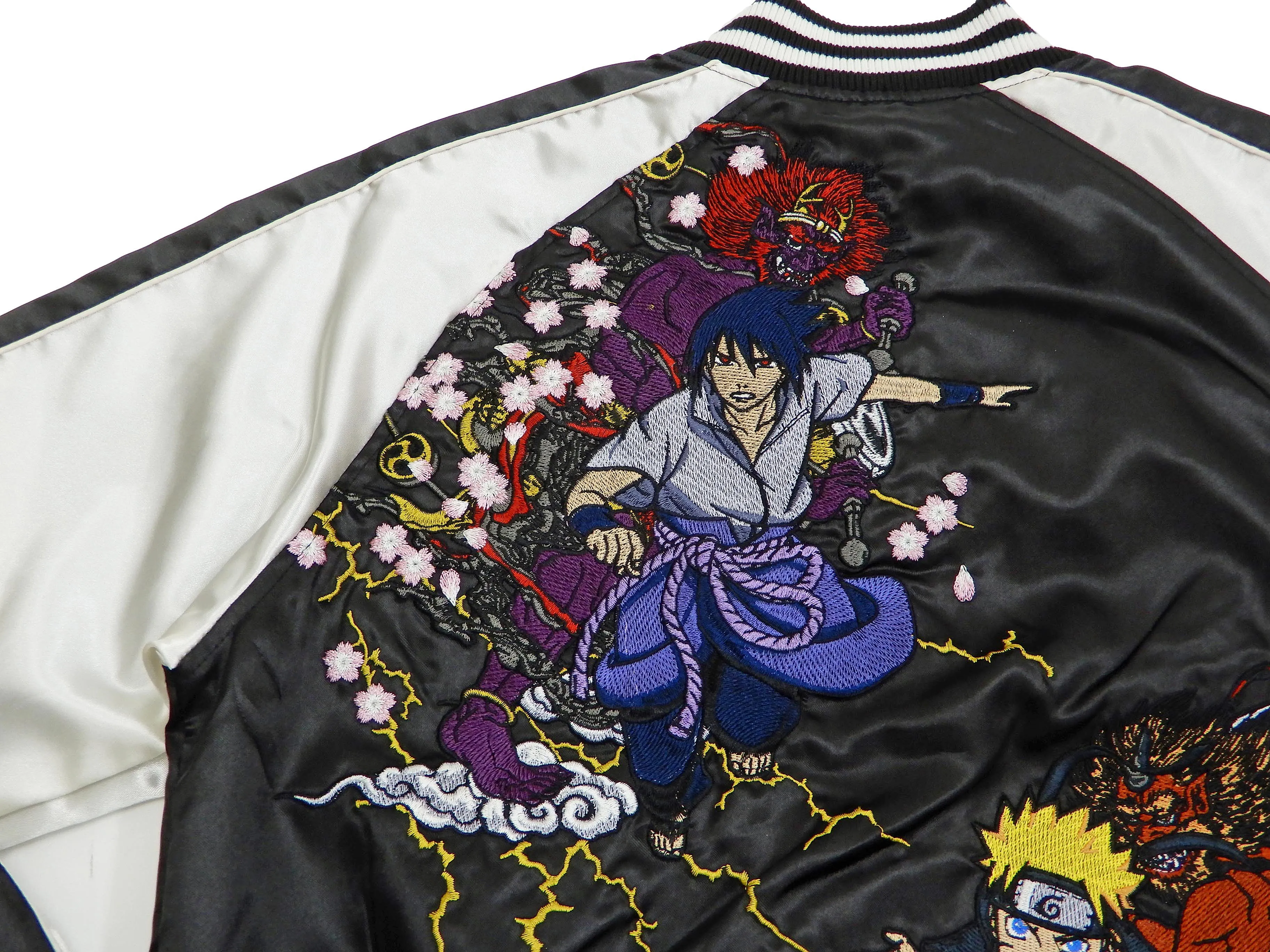 Naruto Jacket Men's Japanese Souvenir Jacket Naruto Shippuden Sukajan 9001823 Black/Off