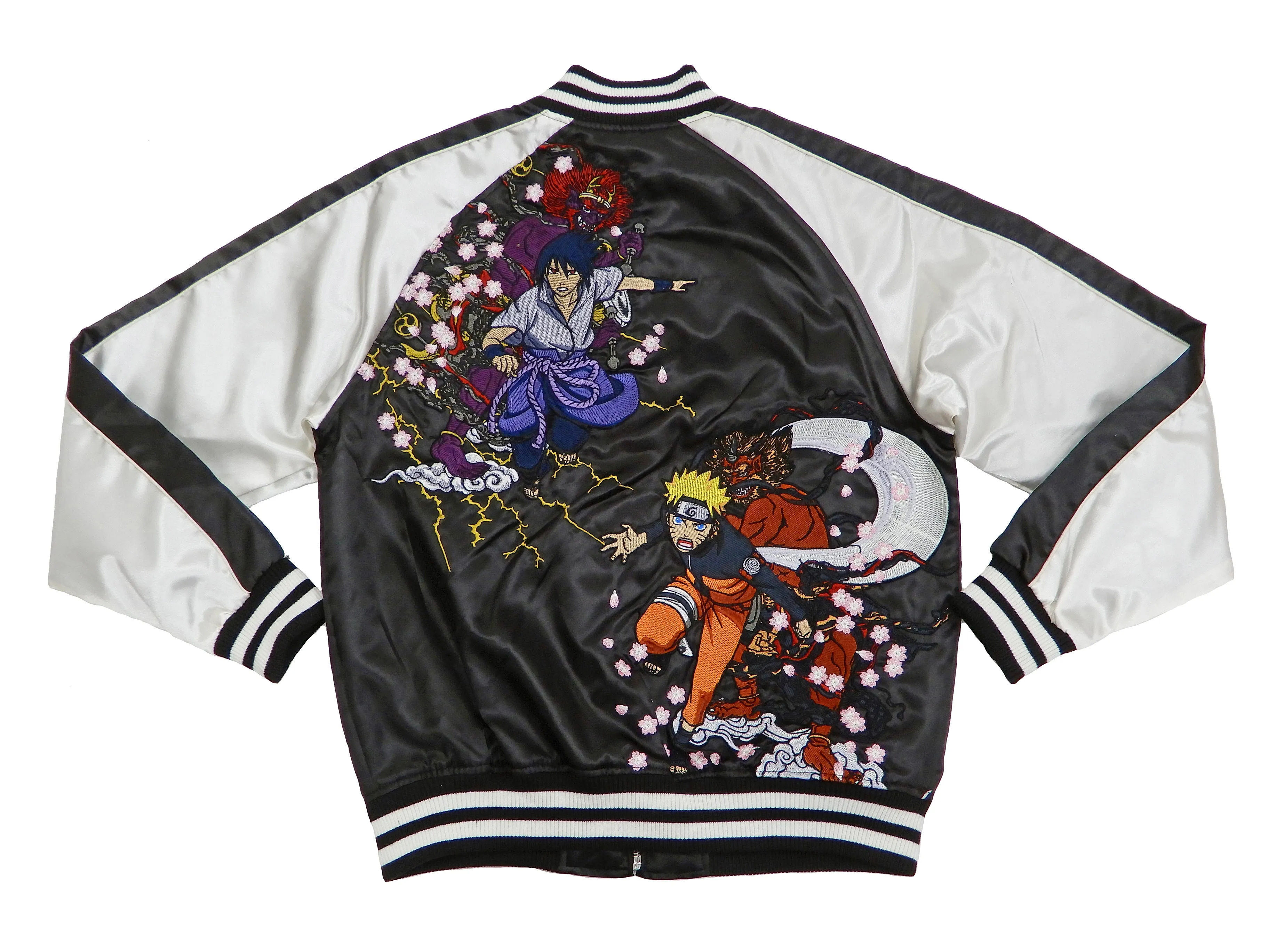 Naruto Jacket Men's Japanese Souvenir Jacket Naruto Shippuden Sukajan 9001823 Black/Off