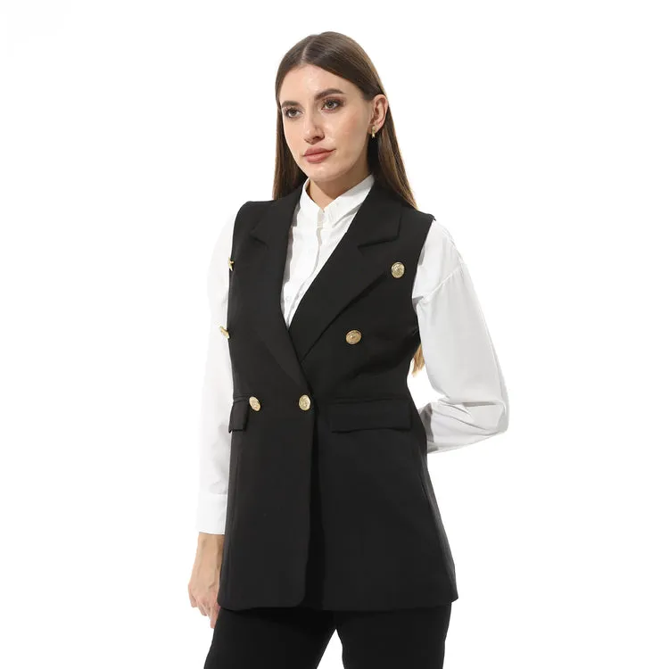 Notch Lapel Double Breasted Vest - Mr Joe